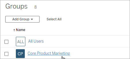 带有可供选择的复选框的组列表。