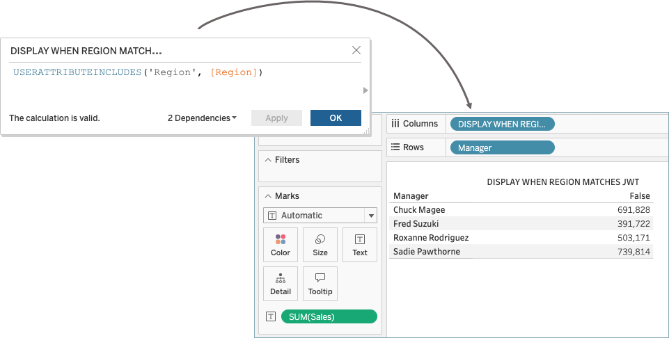 User attribute calculation and workbook