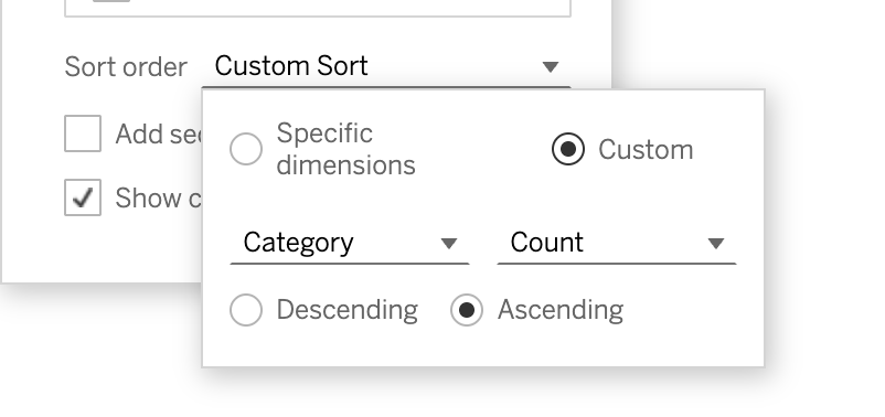 Custome Sort dialog