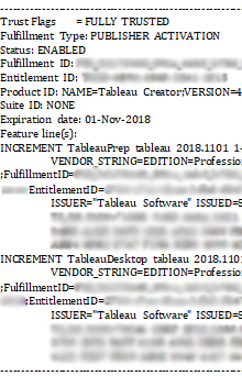 previous tableau product key is saying it is invalid