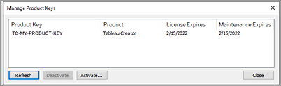 tableau product key student