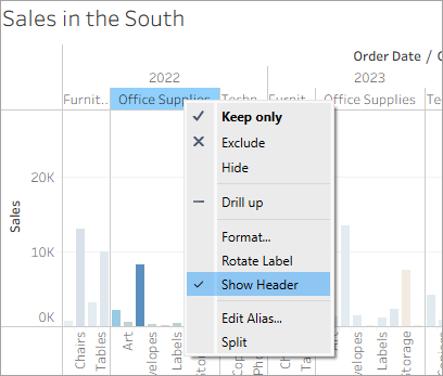 选择了“显示标题”的菜单