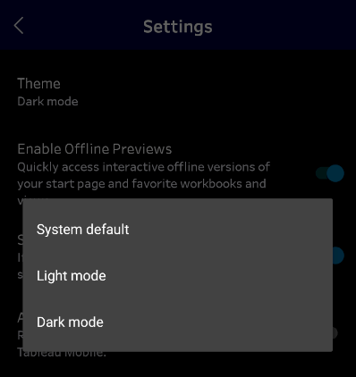 Theme settings