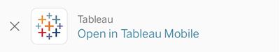 Open in Tableau Mobile banner