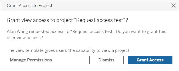 Grant access dialog