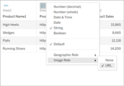 Data source option to assign an image role to URLs