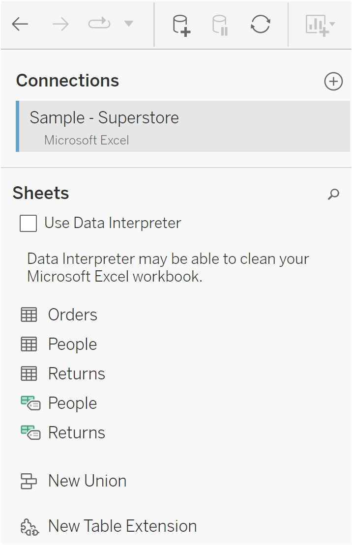 connections menu