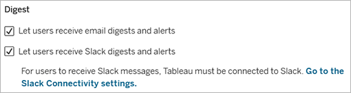 Site setting for digest channels