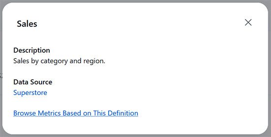 Link to data source on metric