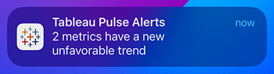 Mobile notification for unfavourable trend