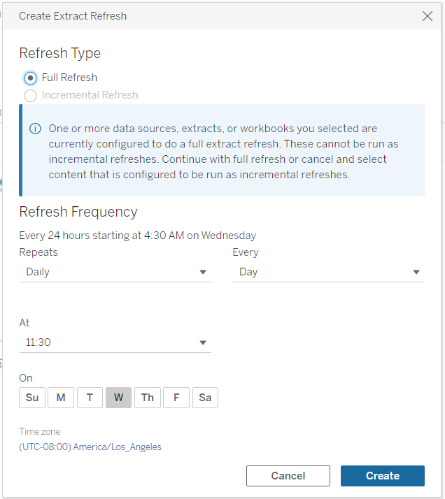 tableau reader refresh data