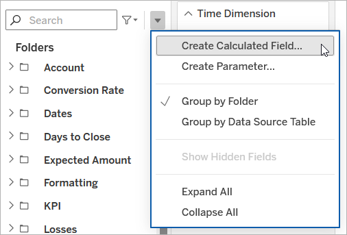 Calculated field option