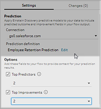 Add Einstein Discovery Predictions to your flow - Tableau