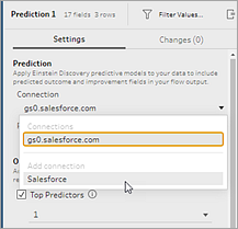 Add Einstein Discovery Predictions to your flow - Tableau