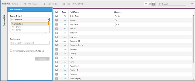 tableau prep merge fields