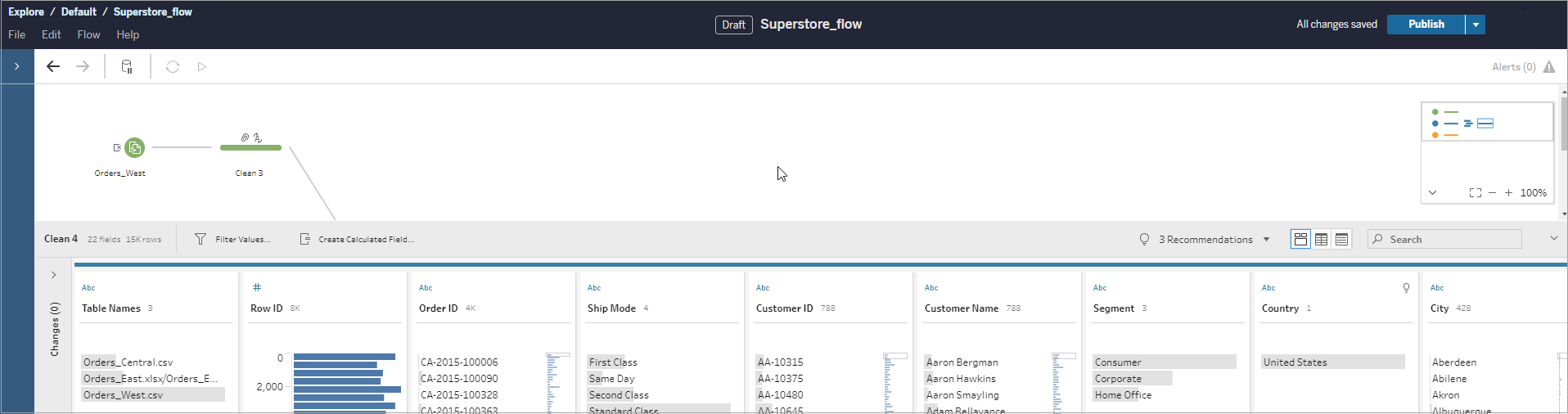 tableau prep output