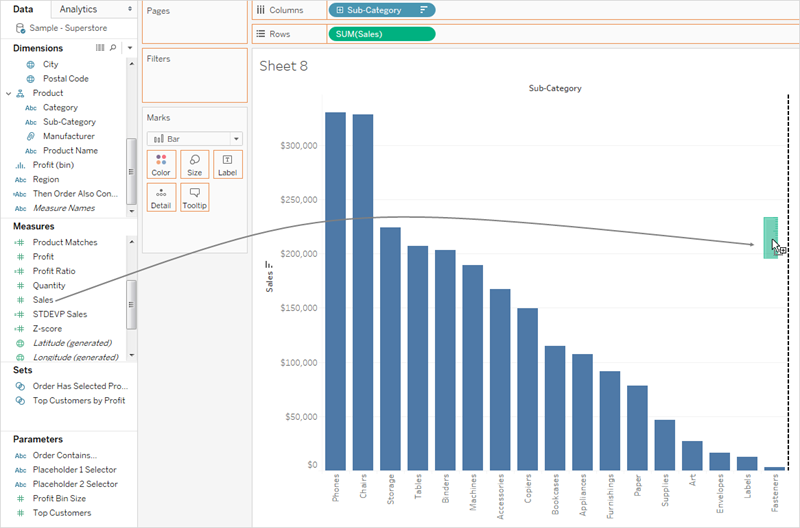 Erstellen Eines Pareto Diagramms Tableau