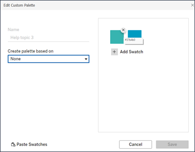 Ability to delete a swatch from a custom colour palette.
