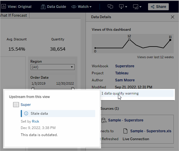 See data quality warning details