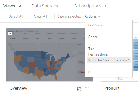 Picture of Who Has Seen This View? selected in actions menu