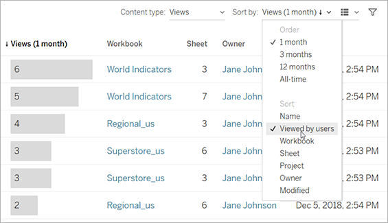 Selecting sort option