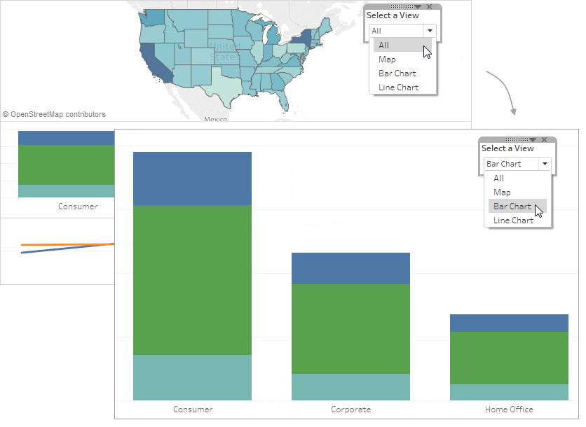 display menu tableau