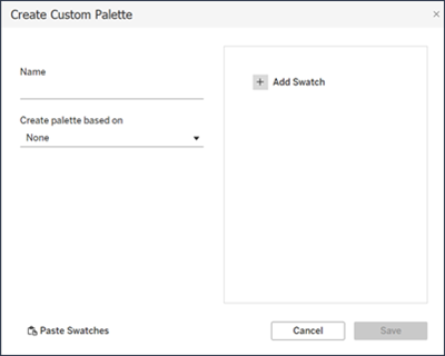 Create custom palette dialog for a categorical color palette.