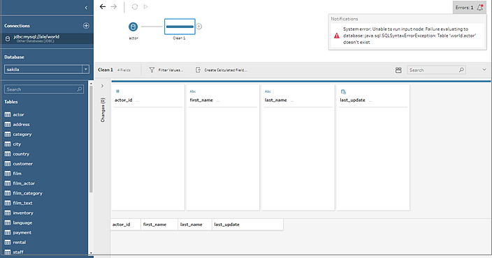 tableau prep system error