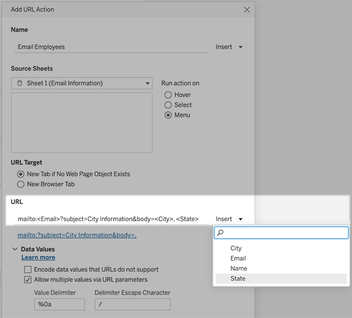 tableau wms url