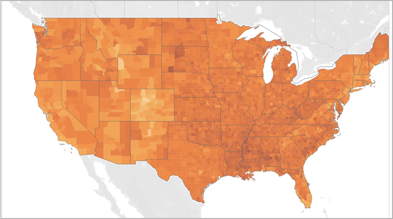 Tableau Geographical Heat Map Create Maps That Show Ratio Or Aggregated Data In Tableau - Tableau