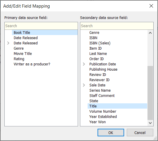 Product UI for the add/edit relationships dialog box