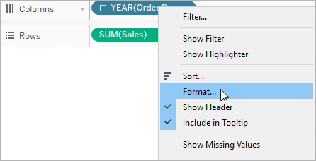 Custom Date Formats Tableau