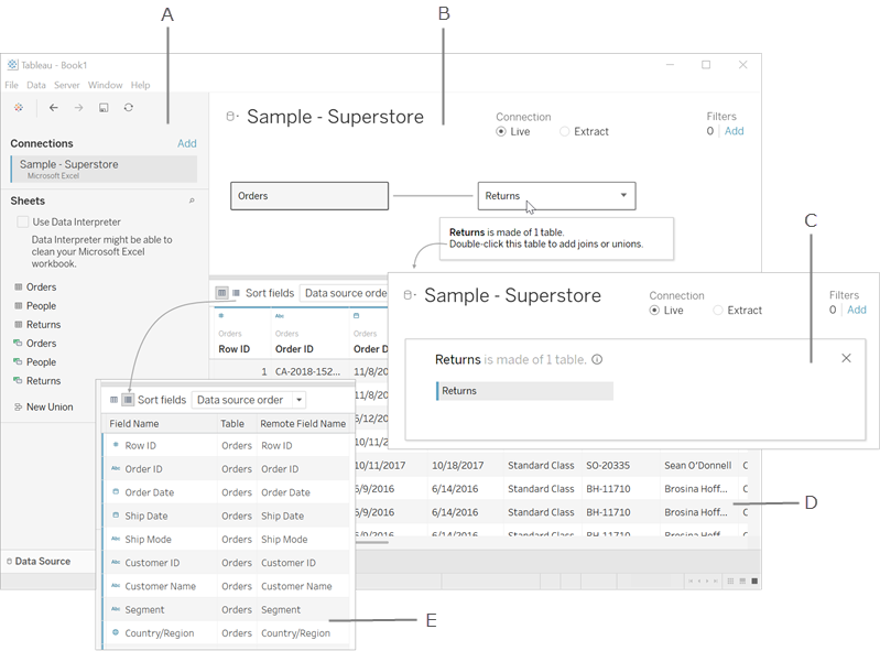 Data Source Page Tableau