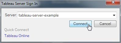 Tableau Server Sign In dialog box