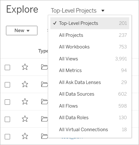 Content type selection