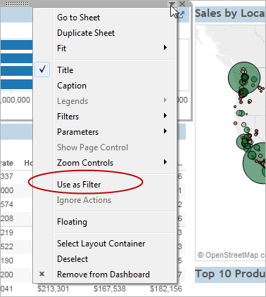 Tableau Action Filter - Action Filter