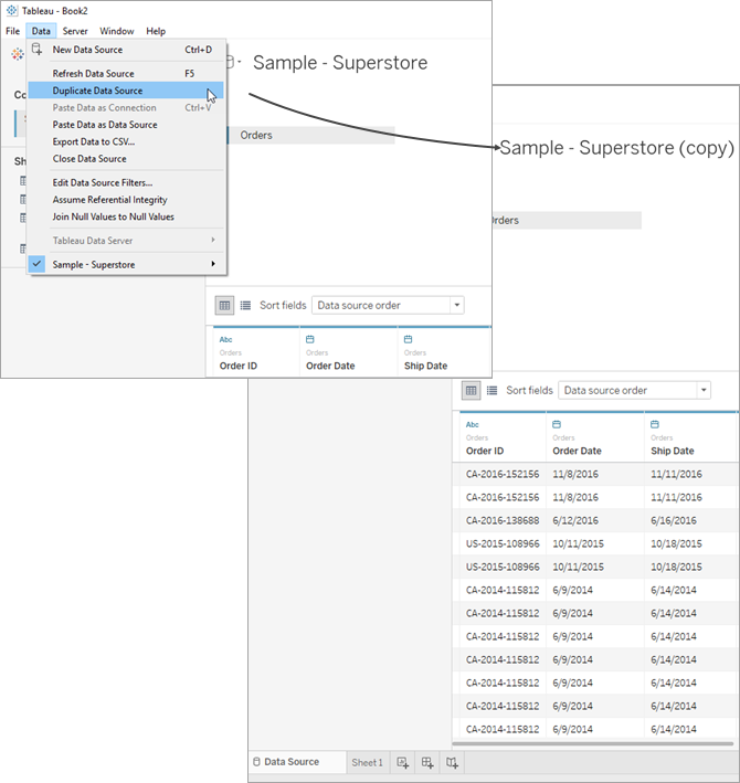 Edit Data Sources Tableau