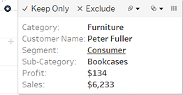 Tooltip example for Tableau Desktop