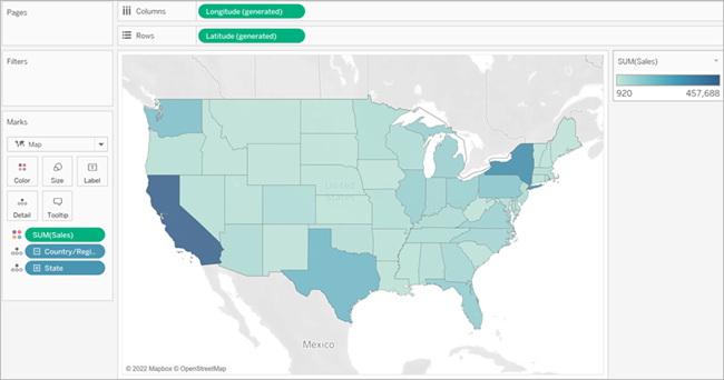 Tableau Geographical Heat Map Build A Simple Map - Tableau