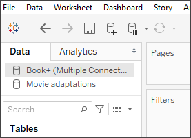 This image shows how to connect to the Tableau server to manipulate data