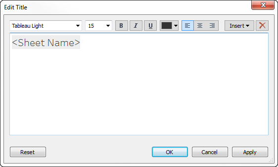 Tableau Add Title To Chart