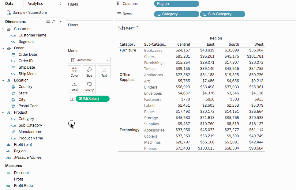 Tableau Text Table With Bar Chart