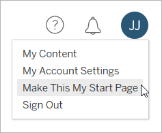 User account menu