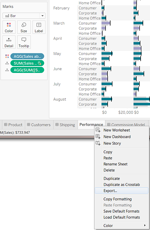 Les formats du tableau