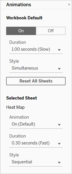 アニメーションの書式設定 Tableau