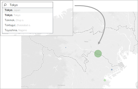 マップ内のデータ ポイントおよび位置間の距離の測定 Tableau