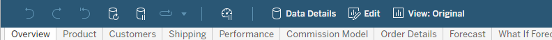 Tabs showing sheets in a workbook