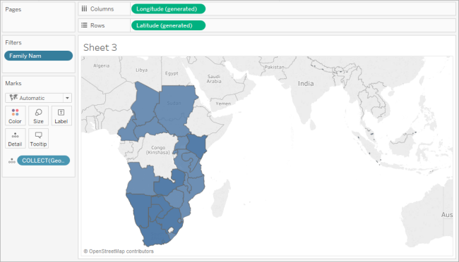 空間ファイルから Tableau マップを作成する Tableau