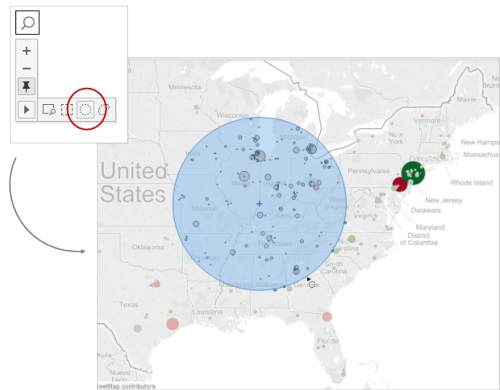 ビューのズームとパン マークの選択 Tableau