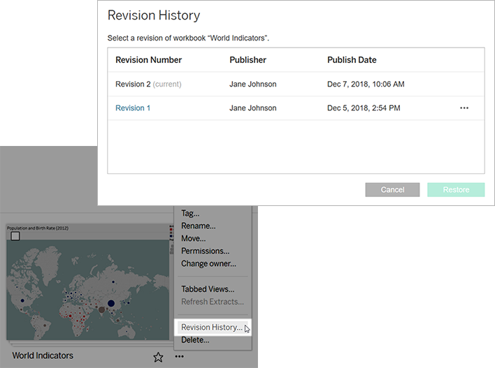 history of tableau versions